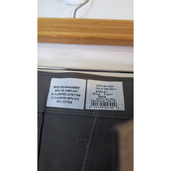 LAPCO FR Dark Gray Work Pants Men's 36x34 Flame Resistant Utility Workwear Pants - Picture 8 of 8